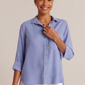 Bella Dahl Shirt Tail Button Down Shirt in Peri Blue